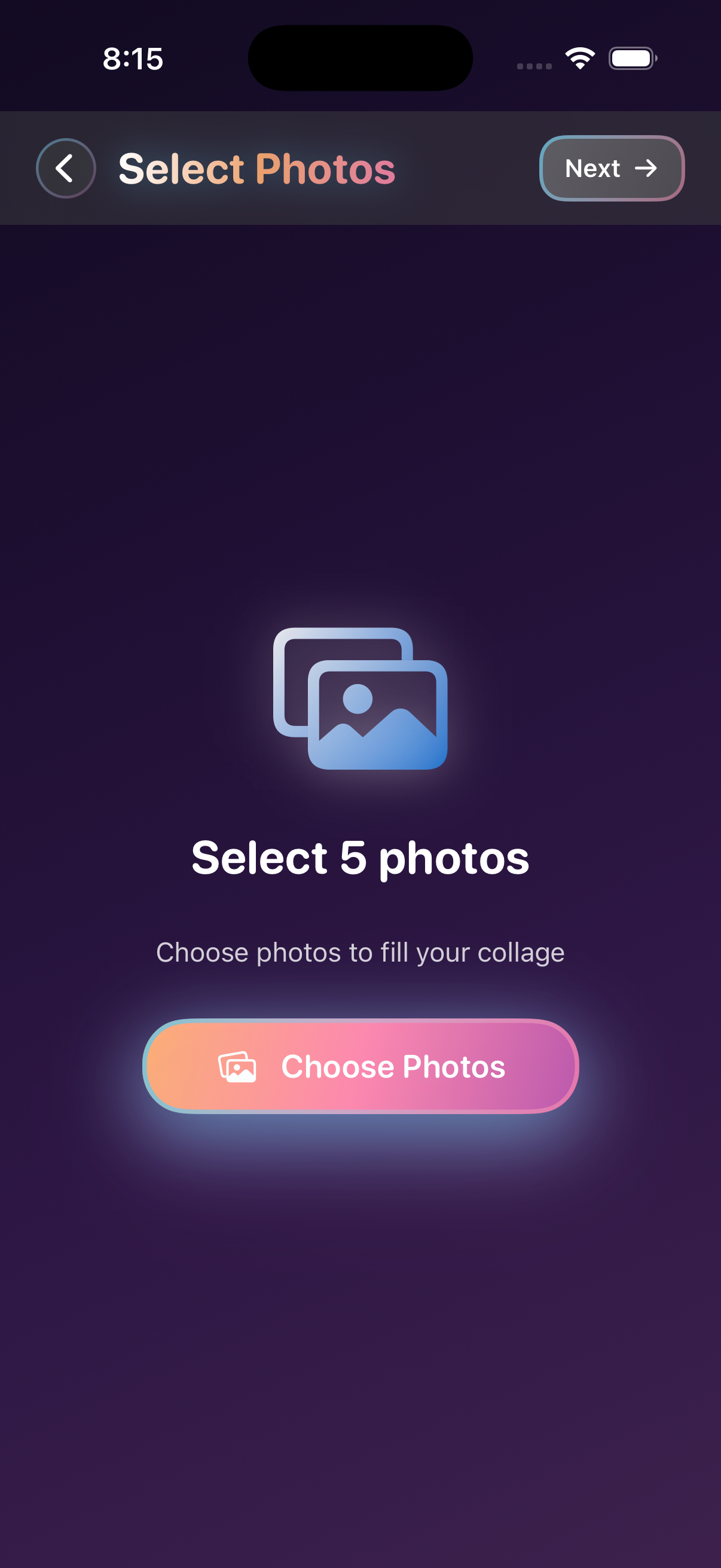 Lazy Snap photo selection screen